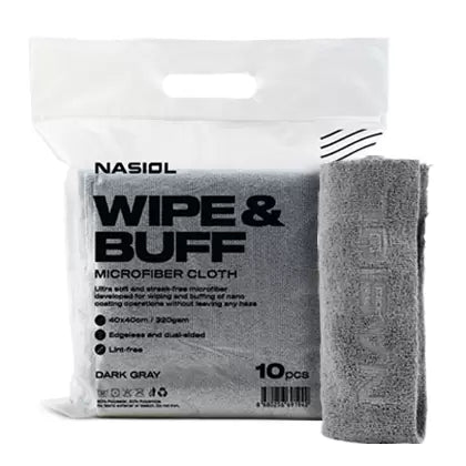 Nasiol Wipe & Buff Microfiber Towels — 320 GSM, 10-Pack