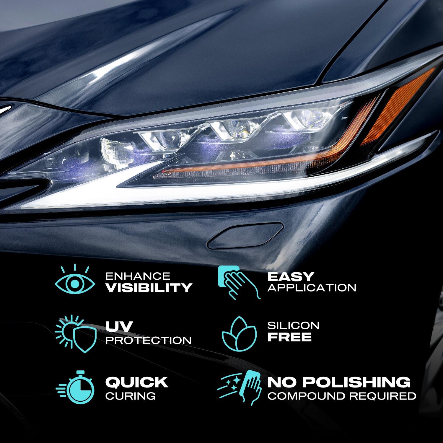 Nasiol Headlight Restorer Kit | Headlight Protection, 10mL