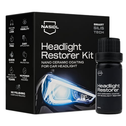 Nasiol Headlight Restorer Kit — Restore & Protect, 10ml